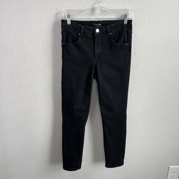 Universal Standard Black Skinny Jeans Women's 6 Mid Rise Stretch Denim Cropped - Picture 1 of 6